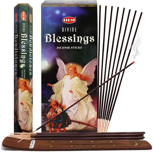 Divine Blessings Incense Sticks and Incense Stick Holder Bundle Insence Insense Hem Incense Sticks