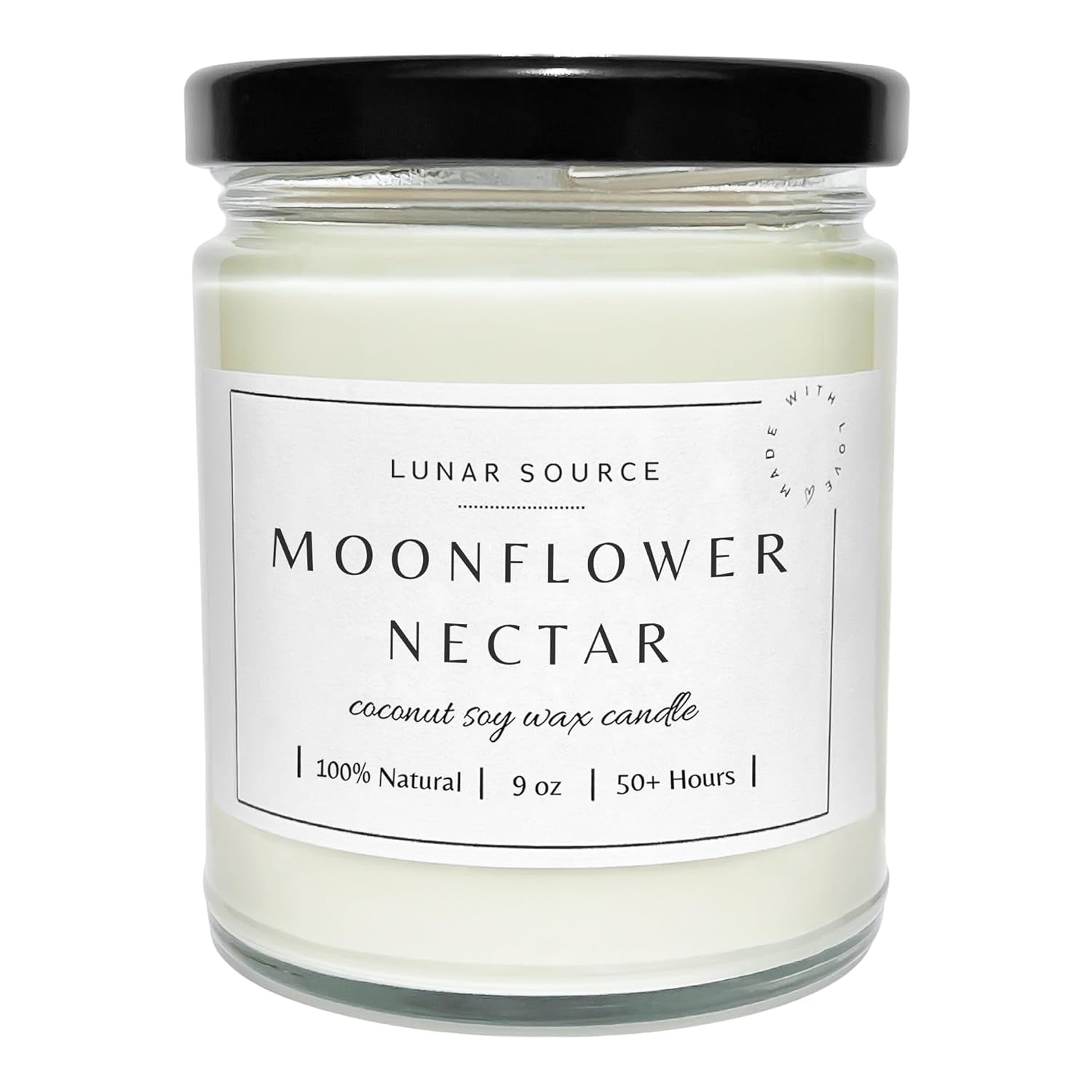Moonflower Nectar Luxury Coconut Soy Wax Blend Candle | 9 Oz Non-Toxic Vegan House Warming New Home Holiday Summer Fall Tropical Wedding Luxe Gift