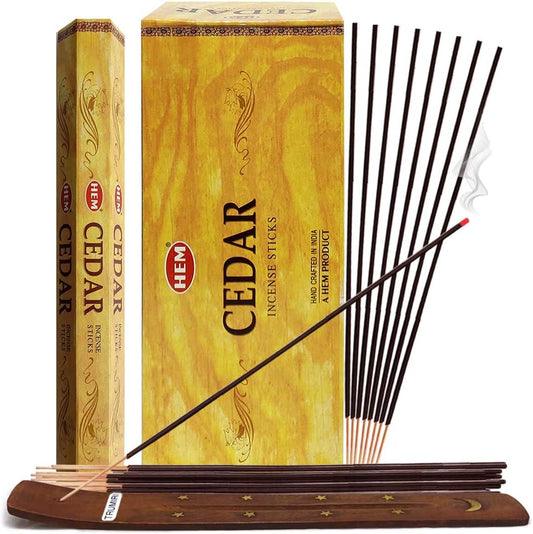 Cedar Incense Sticks & Holder Bundle