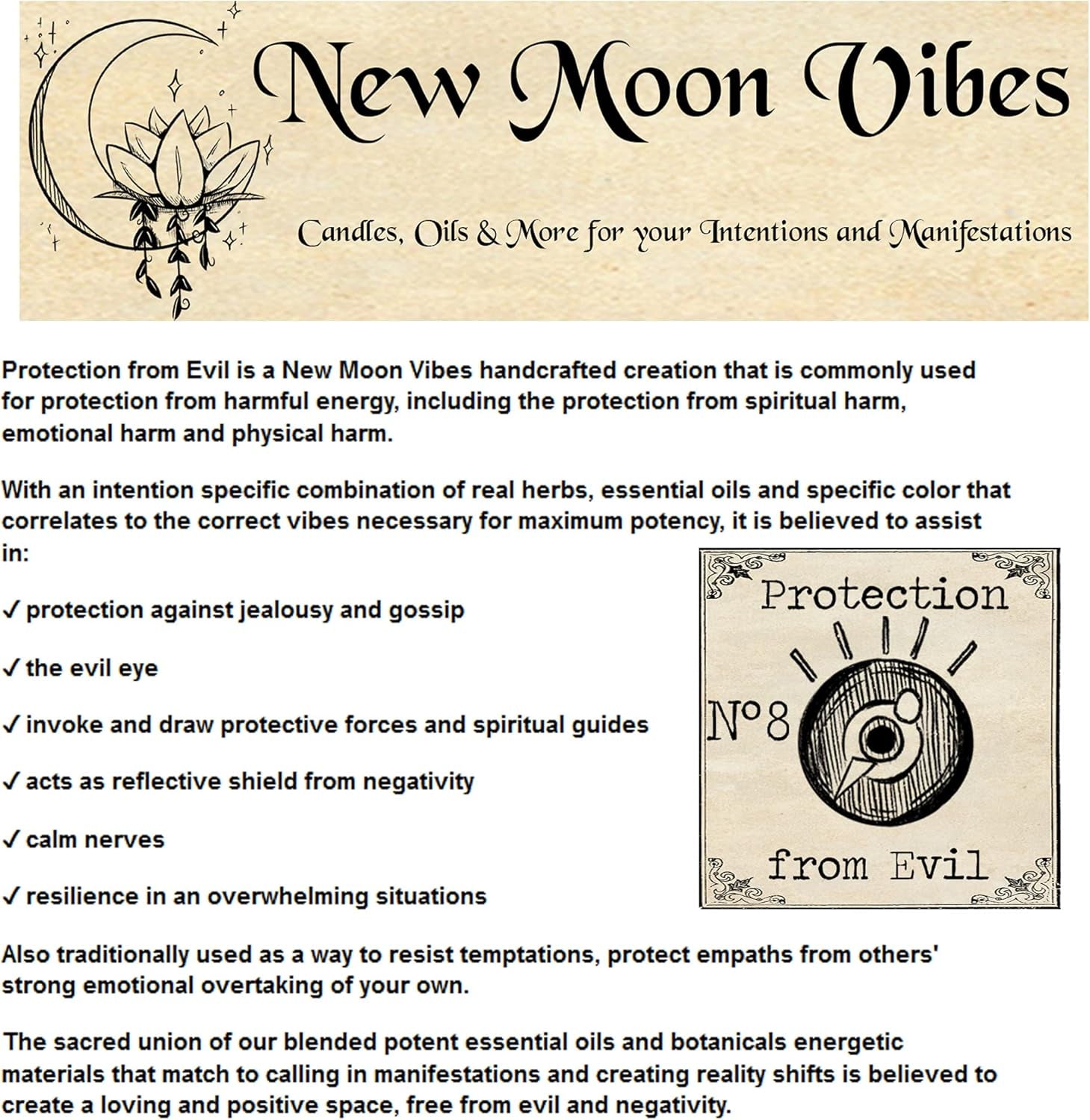 Protection from Evil Essential Oils Herbal Spell Ritual Bath Salts with Real Herbs Botanicals Infused Protect from Jealousy Gossip Forces Calming Create Peaceful Positive Space