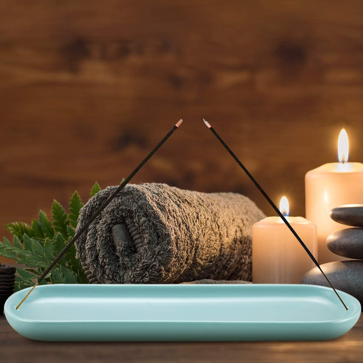 Ceramic Boat-Style Incense Holder and Ash Catcher, Decorative Incense Stick Tray