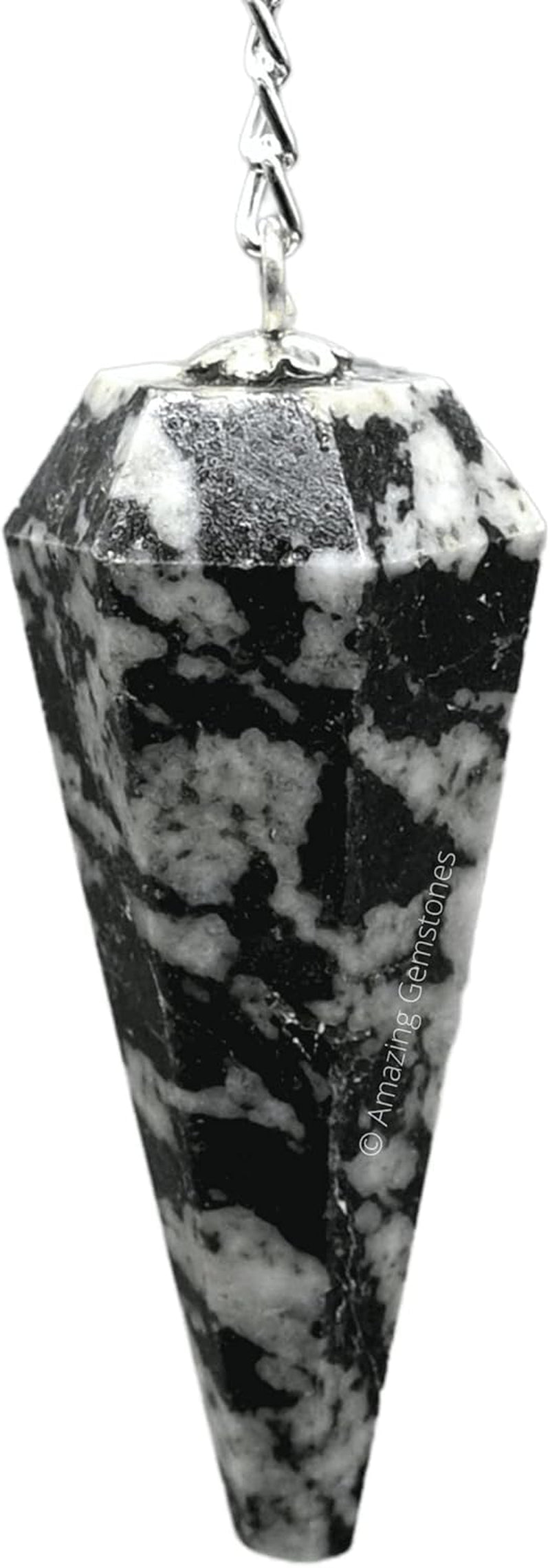 Black and White Tourmaline Crystal Pendulum for Divination - Certified Dowsing Crystals and Healing Stones for Chakra Balancing and Meditation - Enhance Reiki Spiritual Growth with Healing Crystals and Stones