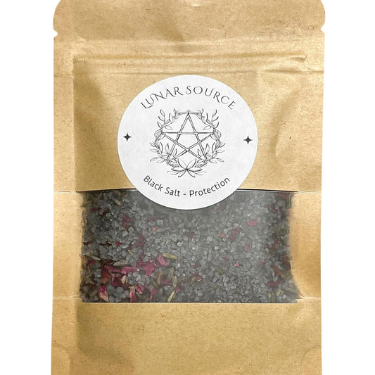 Witches Black Salt Herbal Blend | Spellcasting Ritual Spiritual Fiery Wall of Protection Reversal Rituals Purifying Altar Spell Tool Pagan Spirit Offering Witchcraft New Age