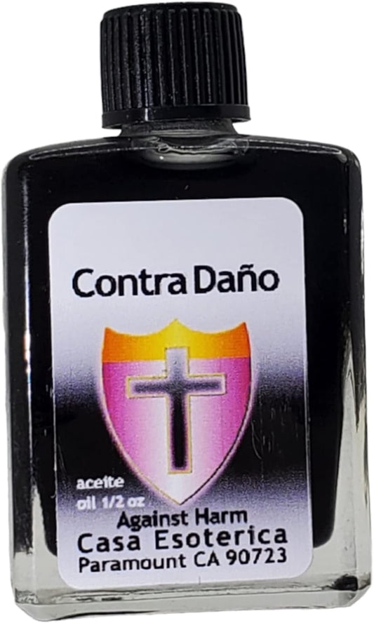 Against Harm Oil (Contra Dano Aceite) Spiritual Anointing Oil by CASA ESOTERICA  - Protection Spell - Shield from Negative Energy & Threats-0.5 FL OZ (1 Pack)