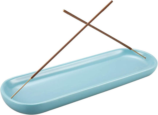 Ceramic Boat-Style Incense Holder and Ash Catcher, Decorative Incense Stick Tray