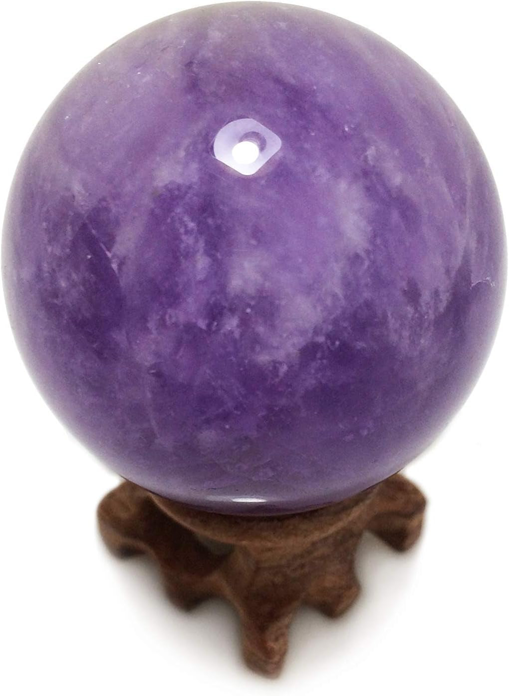 Set of 2 Amethyst Crystal Spheres with Stands 45Mm/1.8”, Rare Purple Power Stone Ball for Crystal Healing, Meditation, Scrying, Feng Shui, Hand-Made (Set of 2 Amethyst Balls 45Mm)