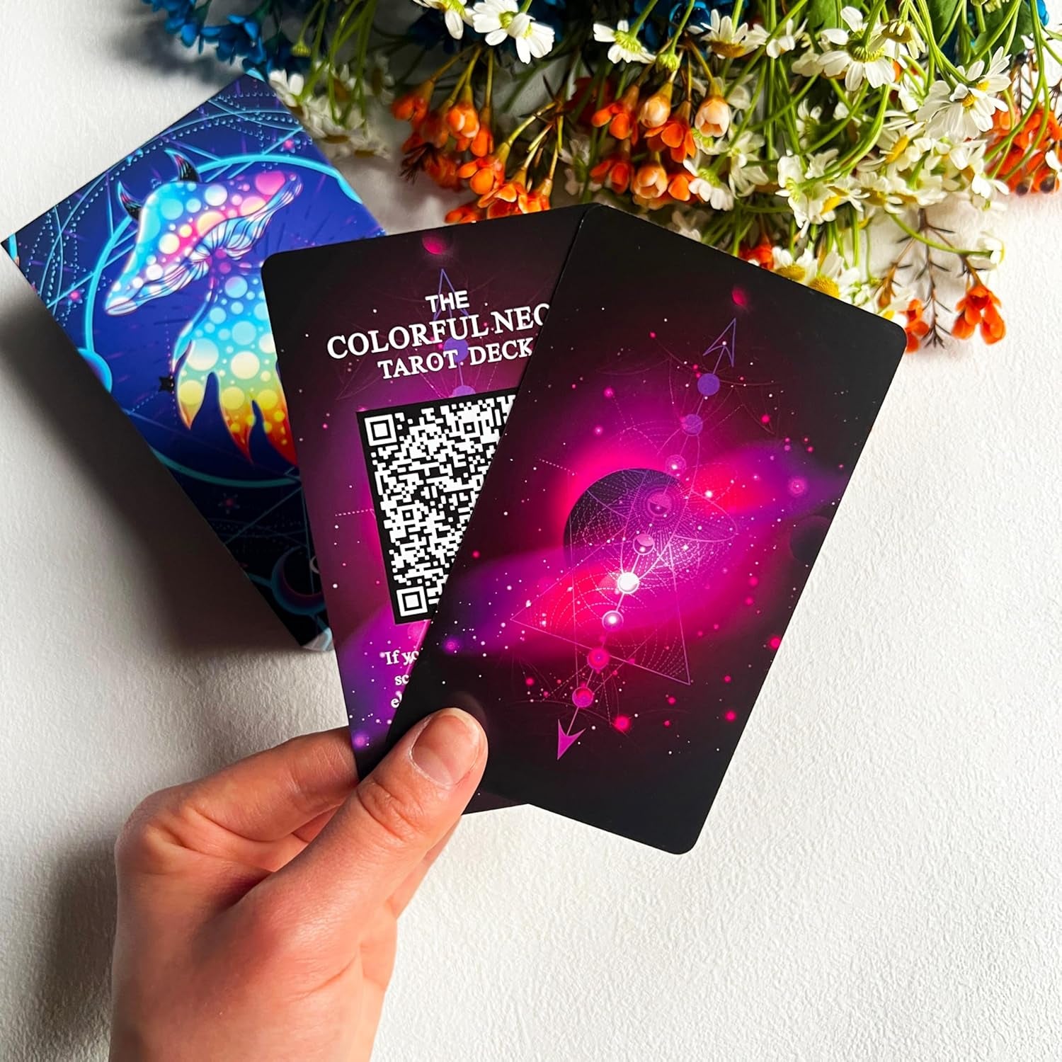 Colorful Neon Tarot Cards Deck with Guidebook for Beginners - 78 Classic Cards with Meanings