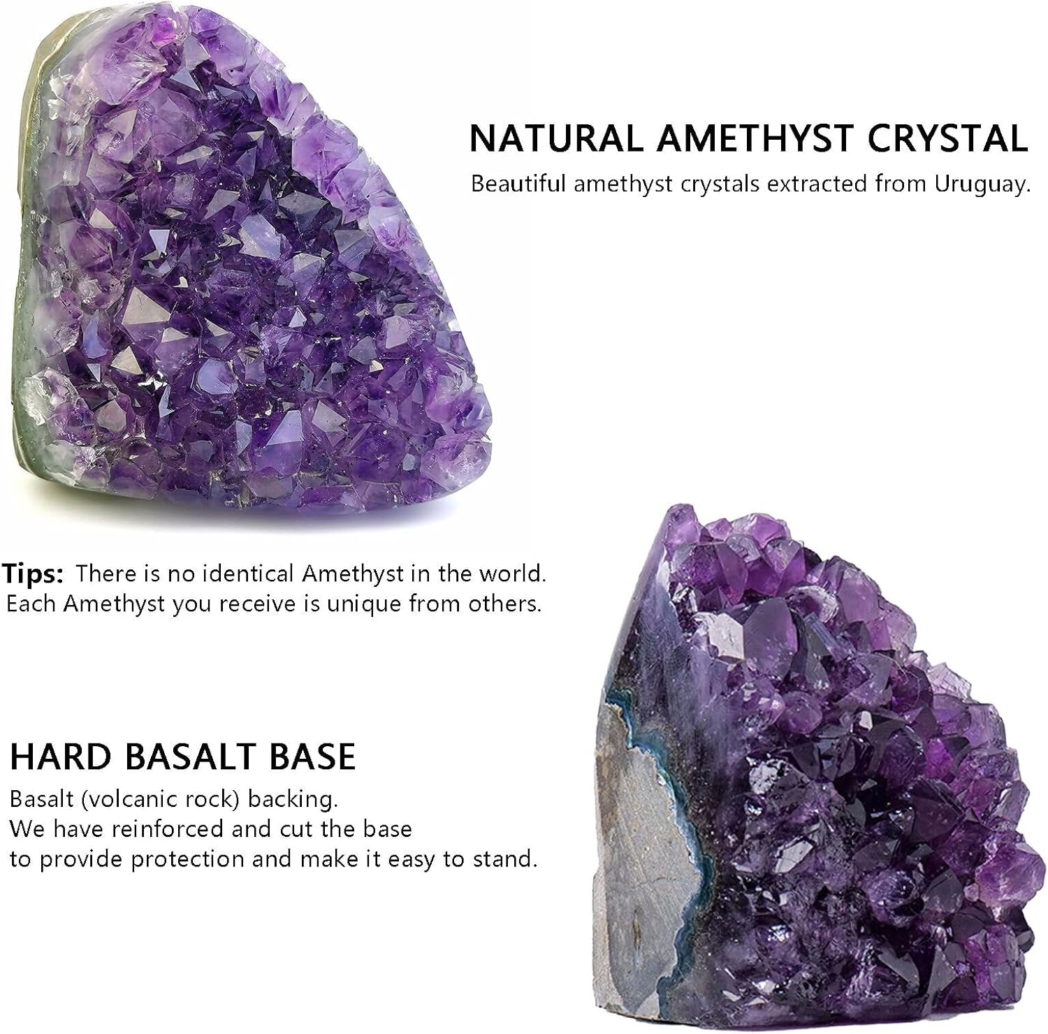 Amethyst Cluster Quartz Crystal Rock Raw Stone Purple Crystals Geode Healing Crystals 0-0.5LB